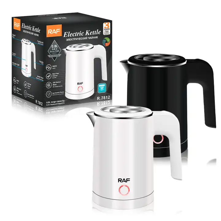 Electric Kettle 0.8L BPA Free Interior Double Wall Electric Tea Kettle Hot Water Boiler Auto Shut-off