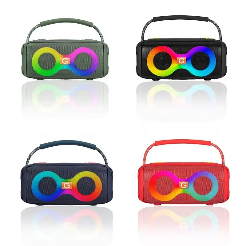New Portable BT Speaker ET-312 with Colorful Lights Wireless BT Subwoofer Outdoor Portable High Volume Speaker