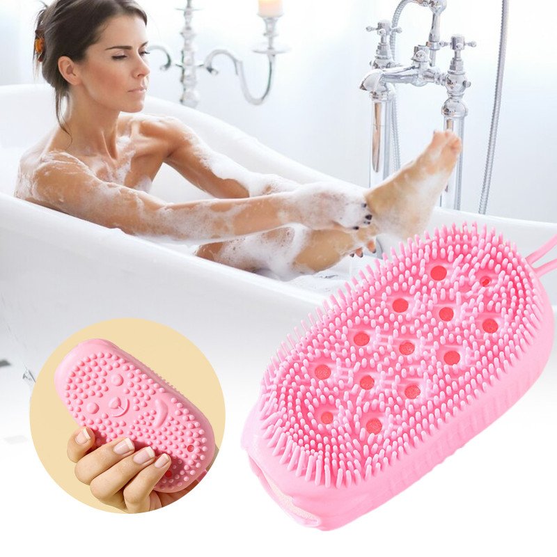 Bath Brush-Bath Scrubber – Gentle Silicone Body Scrubber, Sensitive Skin, Kids & Adults – Deep Cleansing & Scalp Protection – Multi-functional Silicone Bath Scrubber, Ultra-Soft Shower Brush for Massa