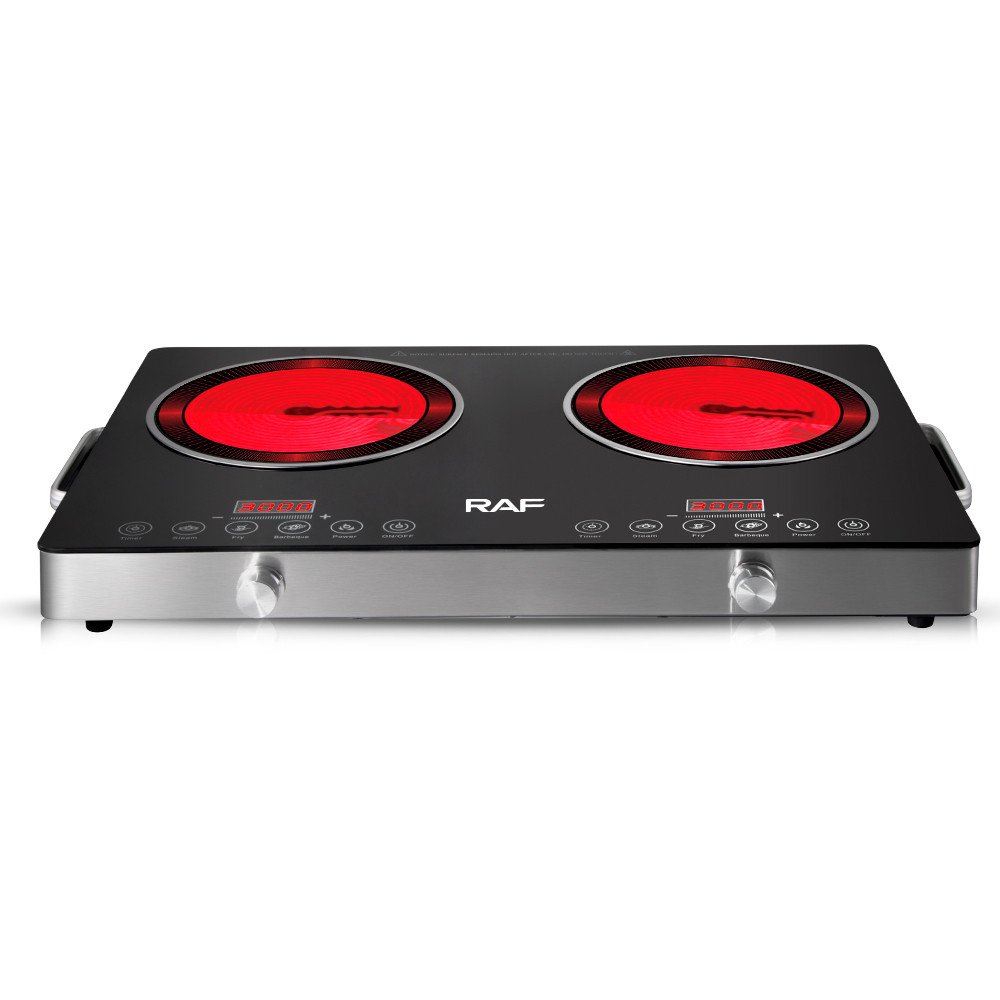 RAF Quality 7000W 2 Burner Cooktops Double Induction Cookers Electric Stove Radiant Infrared Cooker