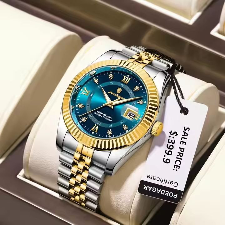 Poedagar 910 Man Wristwatch Waterproof Luminous Men Quartz Watch Stainless Steel Strap Men's Watches