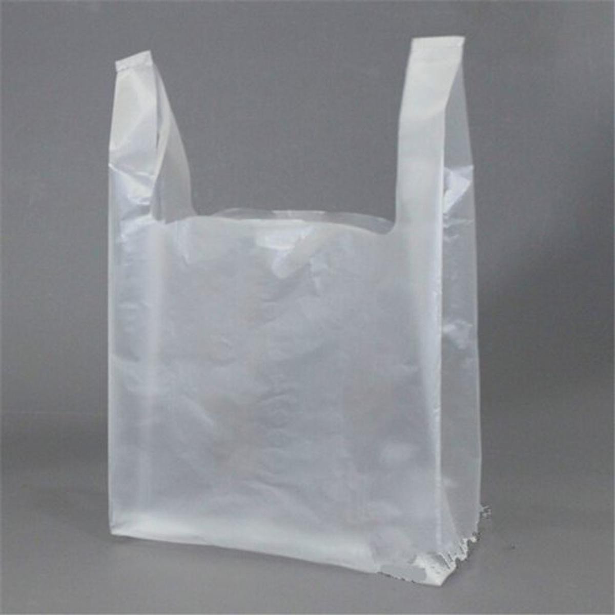 Pack of 100 - white color Plastic Shoppers for Shopping size 10x13 weight capacity 1 kilo gram