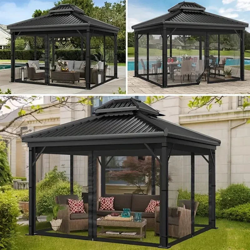 1pc Outdoor Mosquito Net with Slide Ring - Sunshade Canopy Screen for Patio, Porch, Garden & Backyard