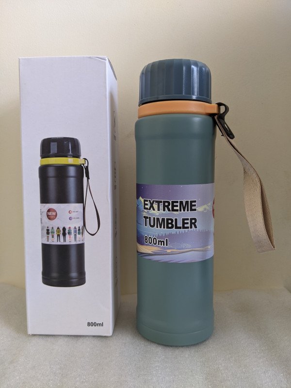 Extreme tumbler 900ml, water bottle, and thermos, stainless steel, 12 to 24 hours temperature control
