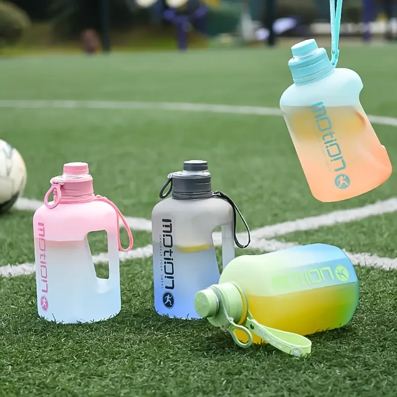 2200ML Large Sports Water Bottle Featuring Measurement Markings And a Straw, This Spacious And Innovative Leak-Proof Container Comes with a Handy Strap