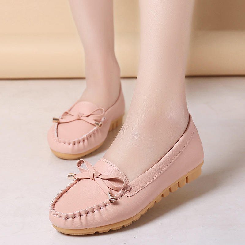 Women's Shoes Pointed Shallow Mouth Work Shoes Single Flat Heel Casual PVC Leopard Boat Shoes