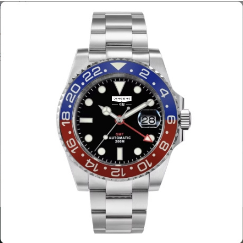 Luxury Men's Watch SSK035 with Classic Green Dial Automatic G-M-T Wristwatch Sports Style SKX Diver Feature for Sports Diving