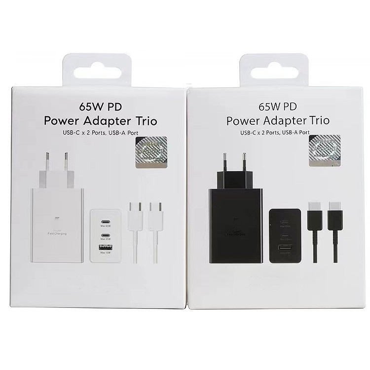 Original Box 65w Charger for Samsung Charger Us/eu/uk Pd Usb C Adapter Type C Travel Charger Cable for Samsung S24 S21 S23 Ultra