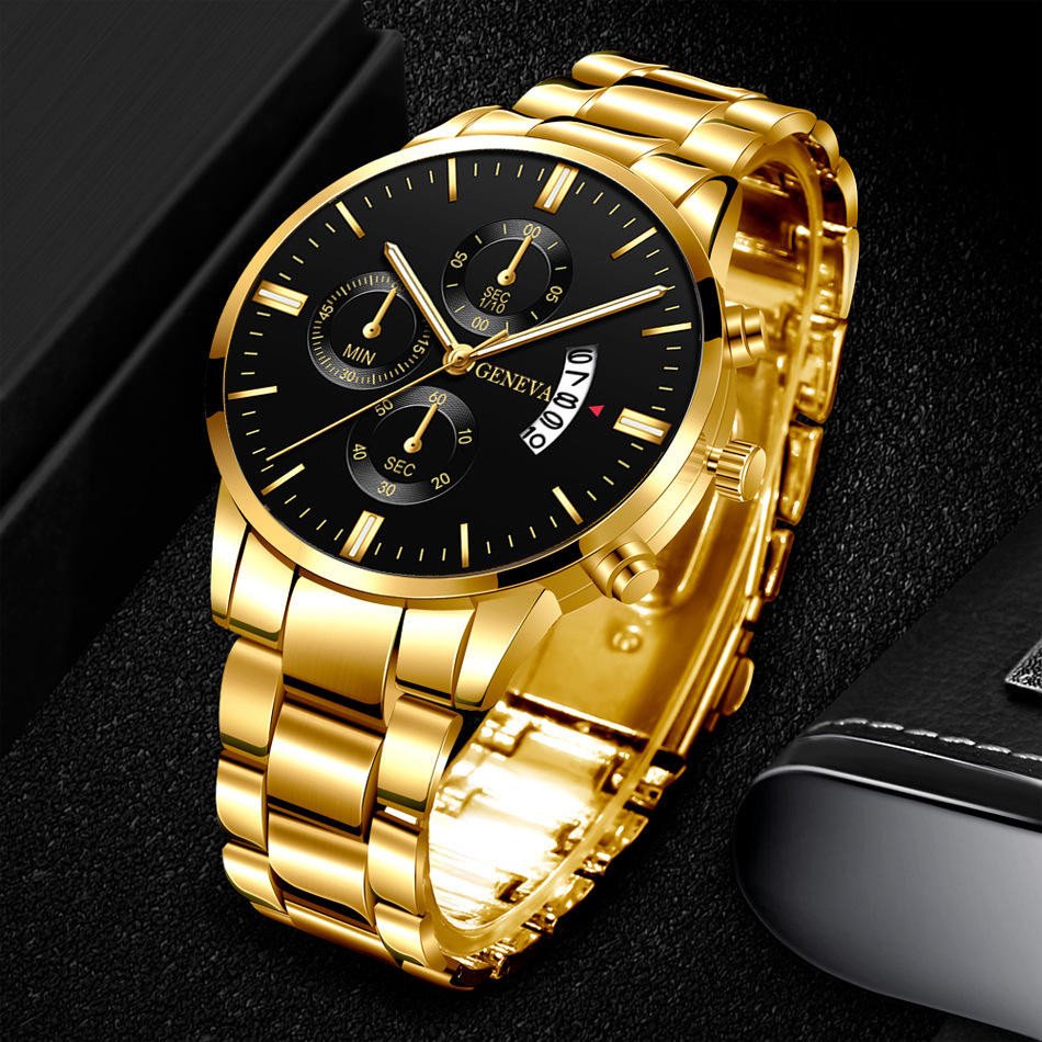Reloj Hombre Fashion Men Stainless Steel Watch Luxury Calendar Quartz Wrist Watch Business Watches for Man Clock Montre Homme