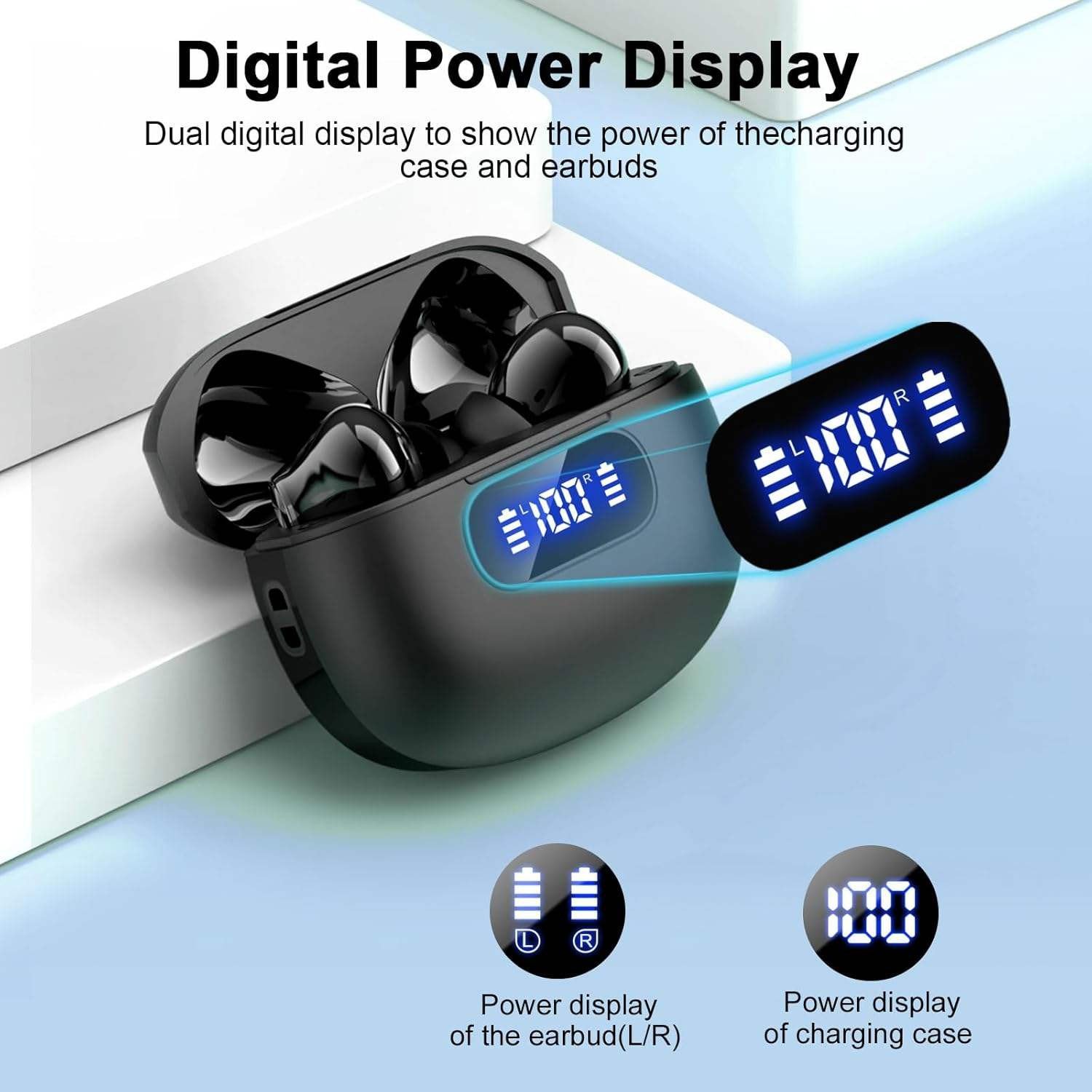 Tws In-ear Handfree Headphones Hifi Stereo Wireless Gaming Headset with Mic Earphone Led Noise Cancelling Bluetooth Tws Earbuds