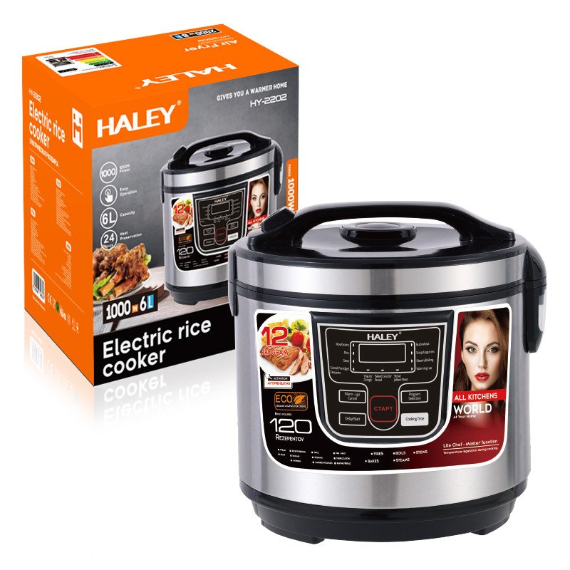 HALEY 900W 6L Smart Automatic Temperature-Controlled Insulation Multifunctional Electric Rice Cooker Healthy Iron Household
