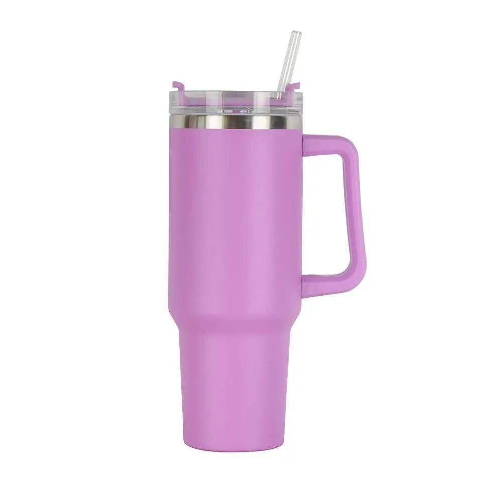 Custom Double Wall Vacuum Adventure Outdoor Travel Cup Blank Sublimation 40oz Stainless Steel Tumbler With Handle