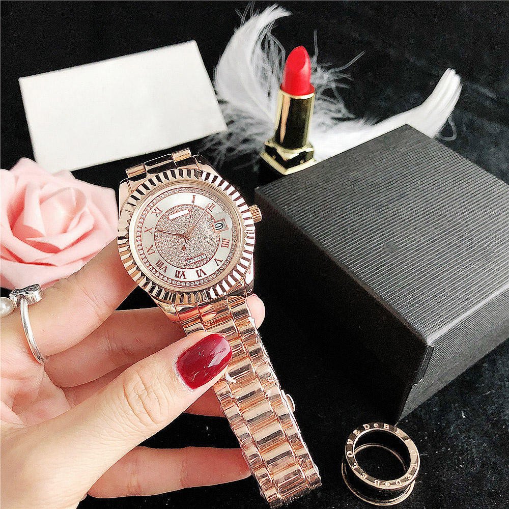 Fashion Classic Style Watch Women Men Stainless Steel Alloy Luxury WristWatch  Watches Gifts Top Famous Brand Ladies