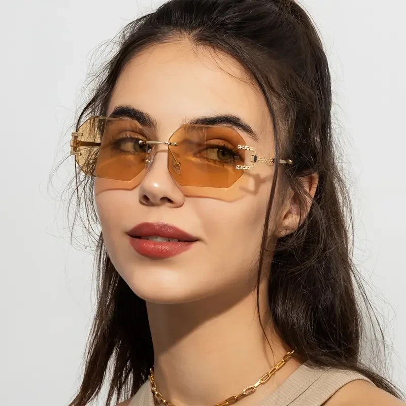 Women's and Men's Casual Fashion Metal Frameless Glasses for Daily Wear, Parties, Mother's Day, Father's Day, Family Gatherings, Y2K Festival Gift