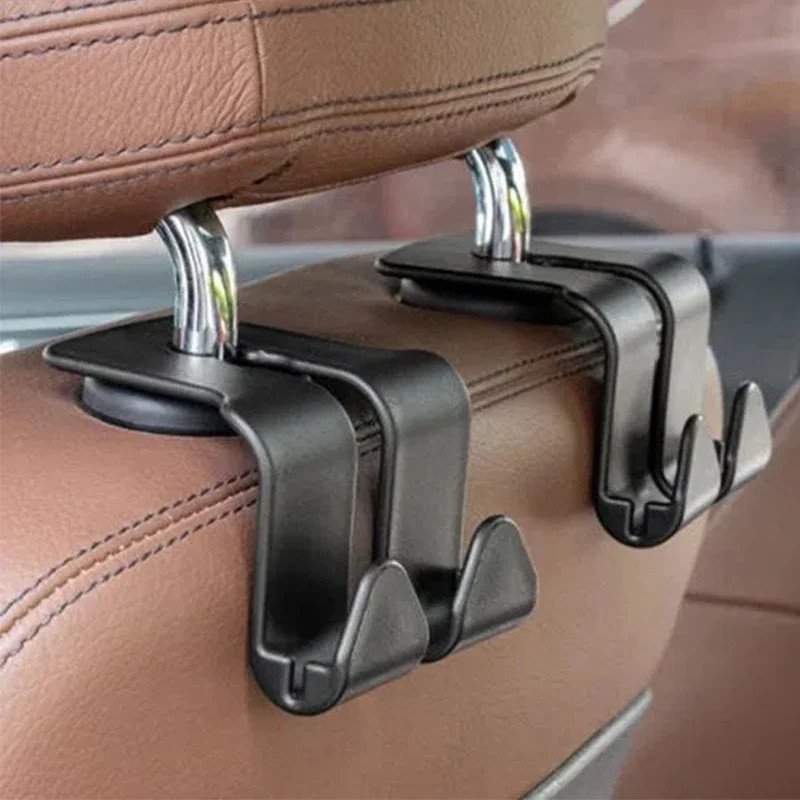 Universal Car Seat Back Hook Headrest Hanger – Clothes, Bag, Pouch Hanging Hook with Durable Clip – Interior Car Accessory