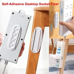 Self Adhesive Power Strip Holder,Wall Mount Power Strip Punch Free Fixator Cable