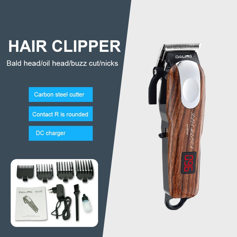 DALING DL-1059 professional electric barber scissors with power indicator, lithium battery can cut hair and shave