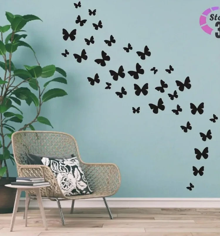 C.k creations _ pack of 30 butterfly wooden butterfly very beautiful wall decor