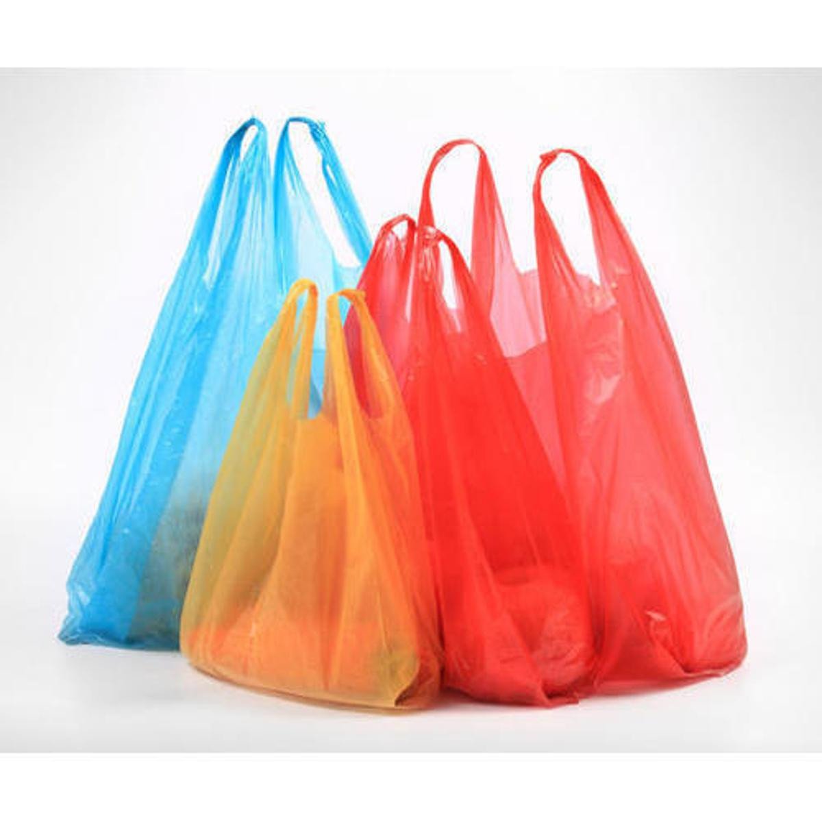 Pack of 100 - red colorful Plastic Shoppers for Shopping size 12x15 weight capacity 2 Kilo gram