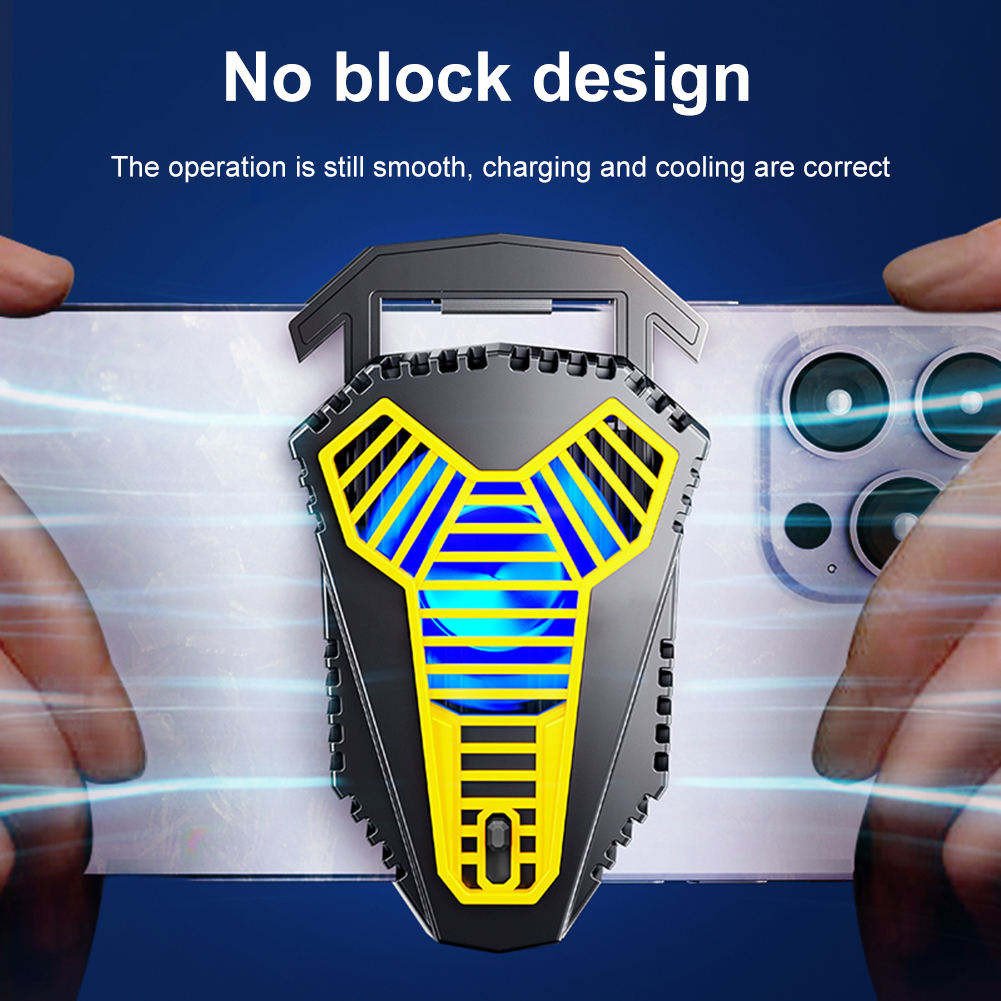 Phone Cooling Fan Adjustable RGB Type-C Fan for Gaming with Larger Cooling Area Mobile Phone Radiator
