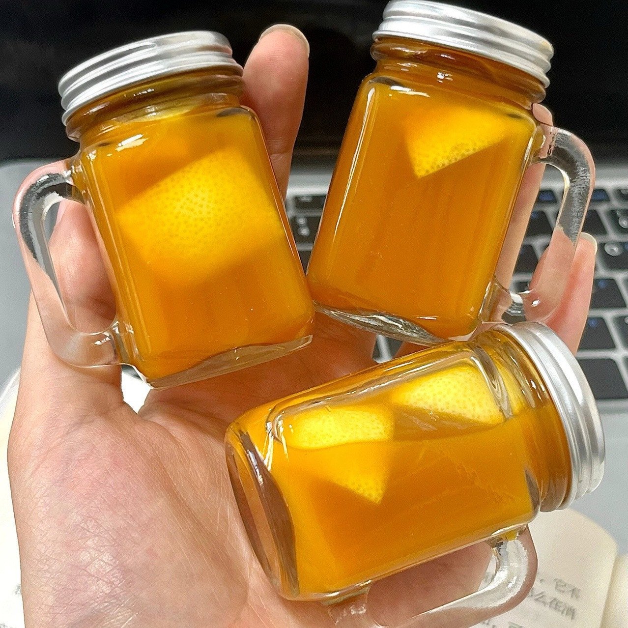 MINI Transparent Glass Mason Canning Storage Jars with Aluminum Screw Lids for coffee juice honey Canned Food 35ml