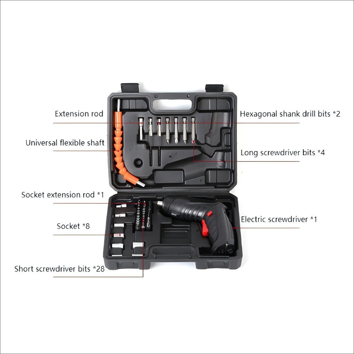 4.8V Li-ion Battery 45pcs Per Set Cordless Screwdriver Screwdriver Battery Cordless Screwdriver Set