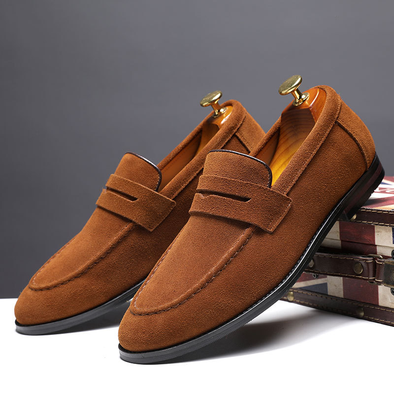 GENUINE LEATHER Loafers for Men Men's Velvet Loafers Dress Fashion Wedding Party Prom Shoes Dress Shoes
