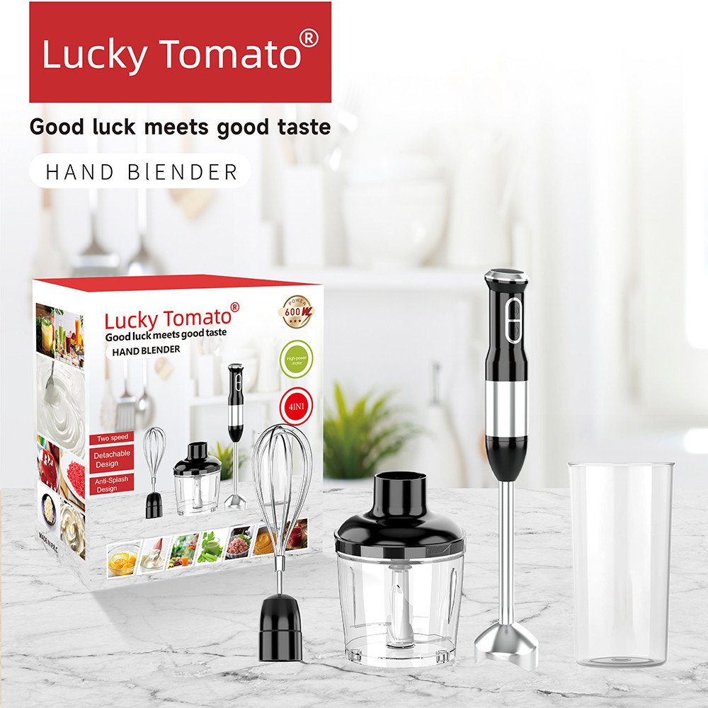 Wholesale Multifunctional Two Speeds Mixer Electric Immersion Blender Egg Whisk Milk Frother Stainless Steel Hand Blender Set