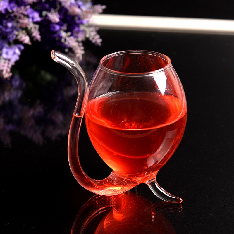 Handblown Borosilicate Vampire Sipper Wine Glass Cup