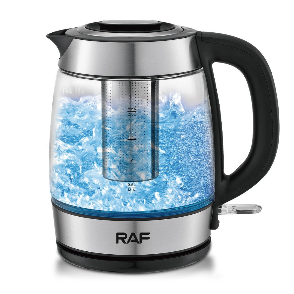 RAF Good Quality 2200W High Power Fast Boiling 2.0L Capacity Electric Glass Kettle