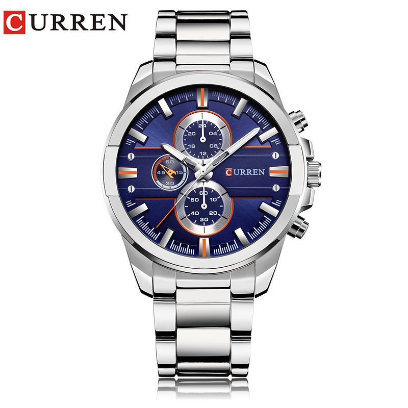 For CURREN Top Brand Quartz Watch 8274 Men's Fashion Casual Wristwatches Gorgeous Design Stainless Steel 47mm Business Sport