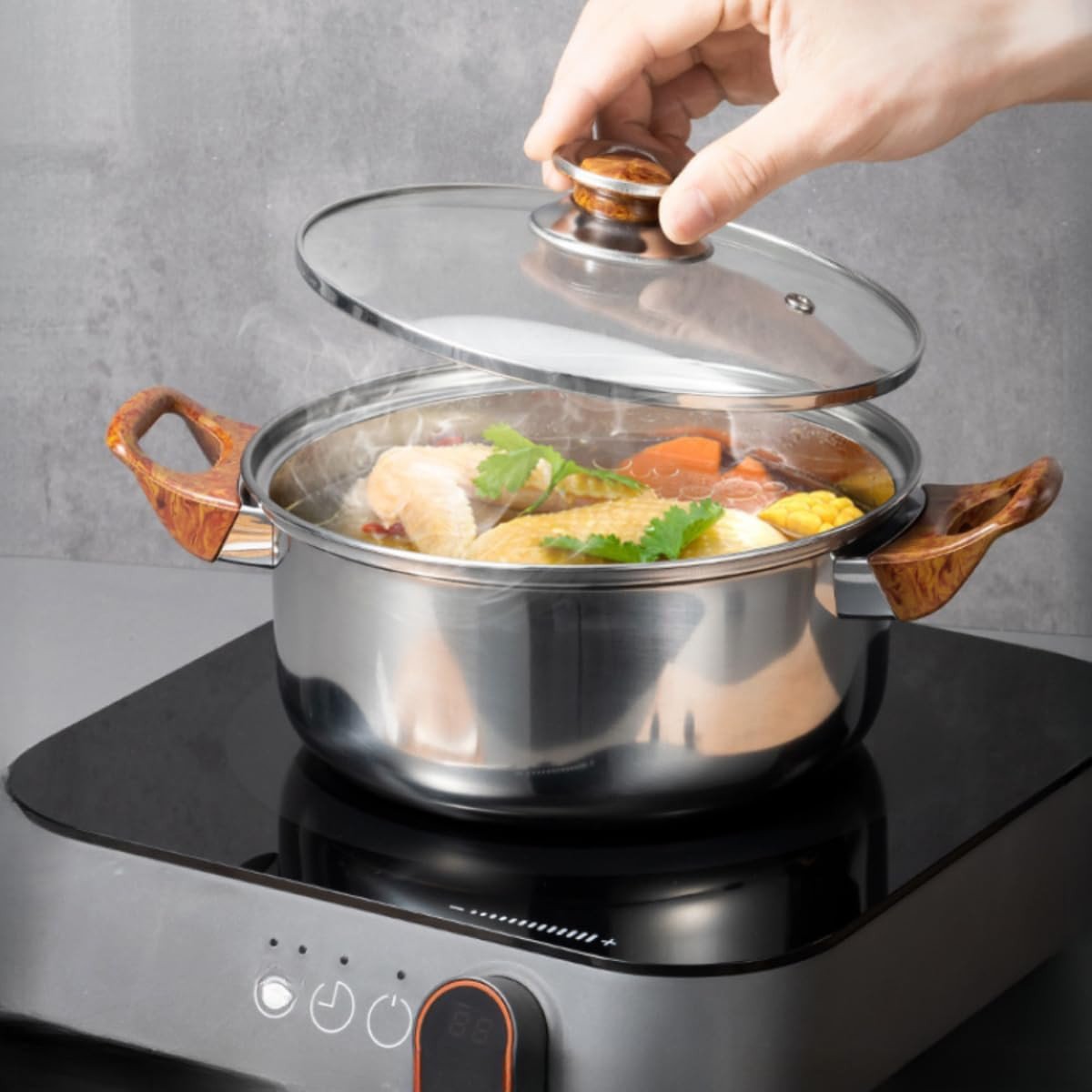 Lovfe FACTORY Wholesale 12pcs Nonstick Stainless Steel Induction Pots and Pans Set Kitchen Cookware Set Juego De Utensilios