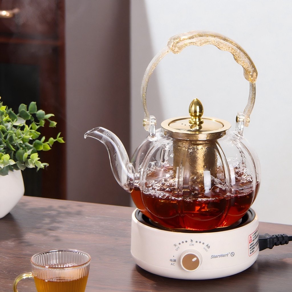 Large Capacity Tea Pot 1400ml High Borosilicate Coffee Tea and Espresso Supplies for Direct Fire Heating
