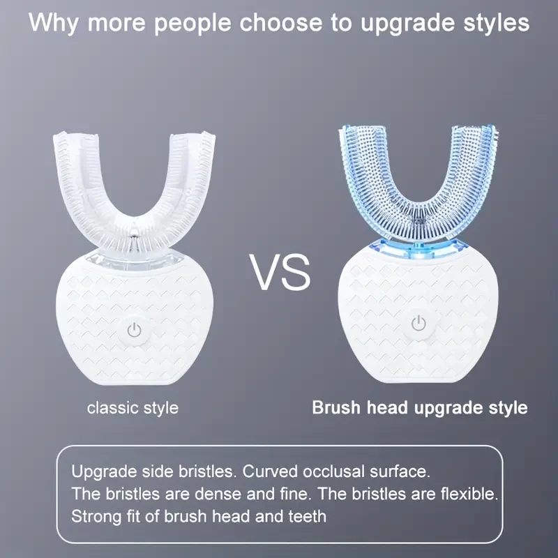 Electric Toothbrush Adults, Soundwave technology U-Shaped Toothbrushes for, Mouth Cleansing, LED Light