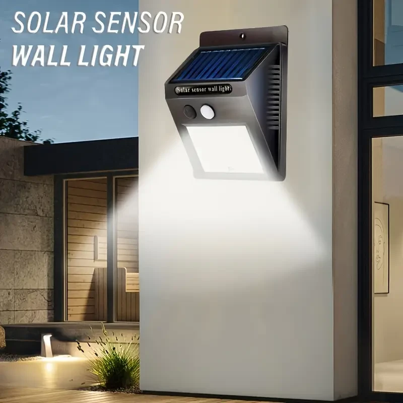 1pc 20LED Solar Wall Light, Motion Sensor Outdoor Solar Street Lantern, Smart Sensor Garden Lamp, Auto On/Off Landscape Light,