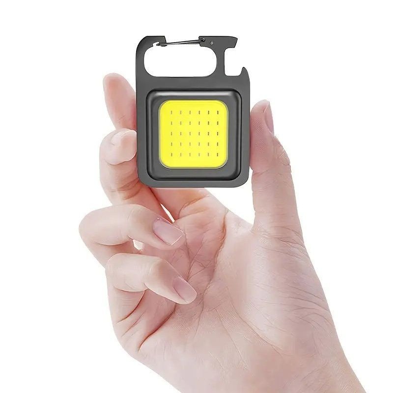Mini COB Flashlight: USB Rechargeable, Keychain Portable, Magnetic, Perfect for Outdoor Emergency & Camping!