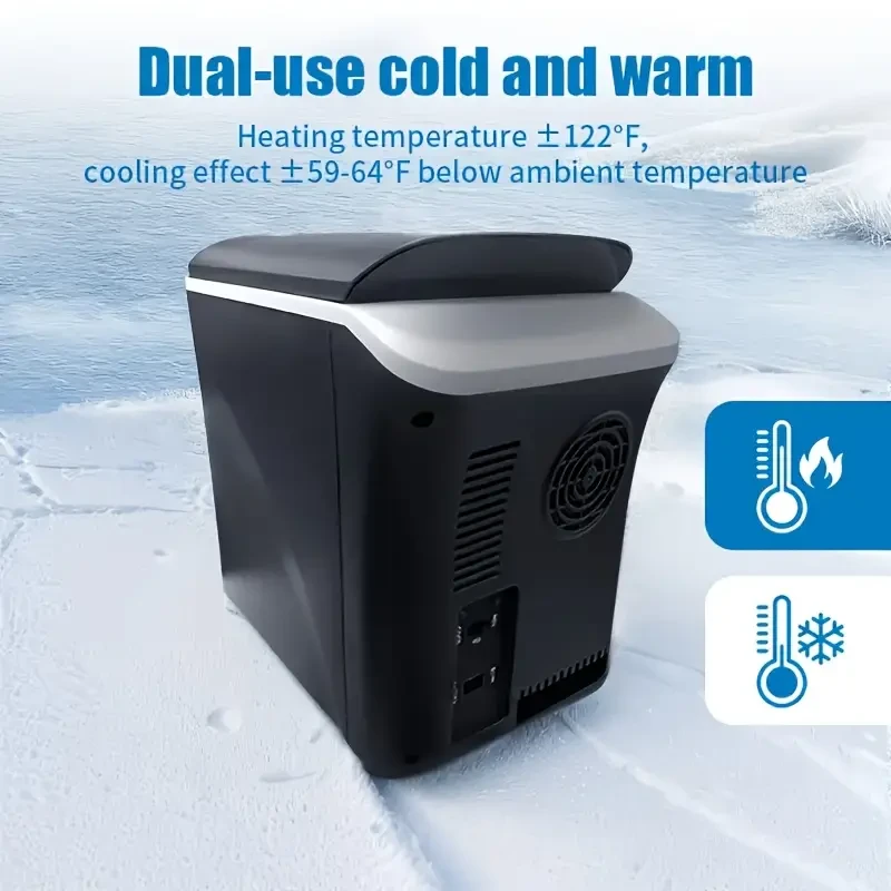 7.5LCompact Car Fridge, Portable Mini Cooler, Car Freezer for Camping, Ideal for Keeping Fruits, Beverages