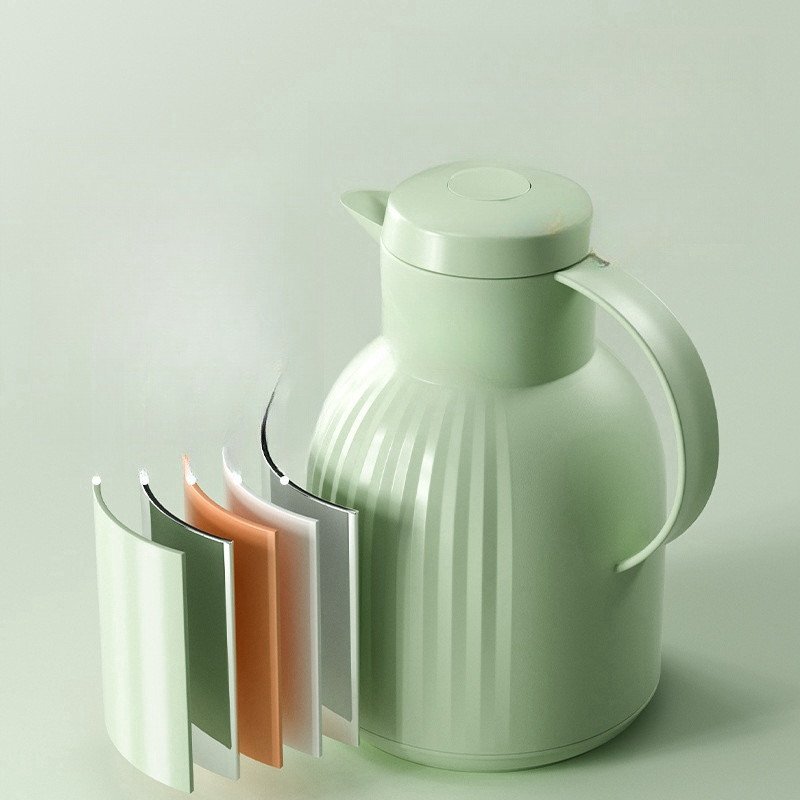 WUJO 24hr 2L HOT COLD THERMAL TWO SIDES DECAL PLASTIC BODY TEA WATER ARABIC VACUUM FLASK WITH PUSH BUTTON
