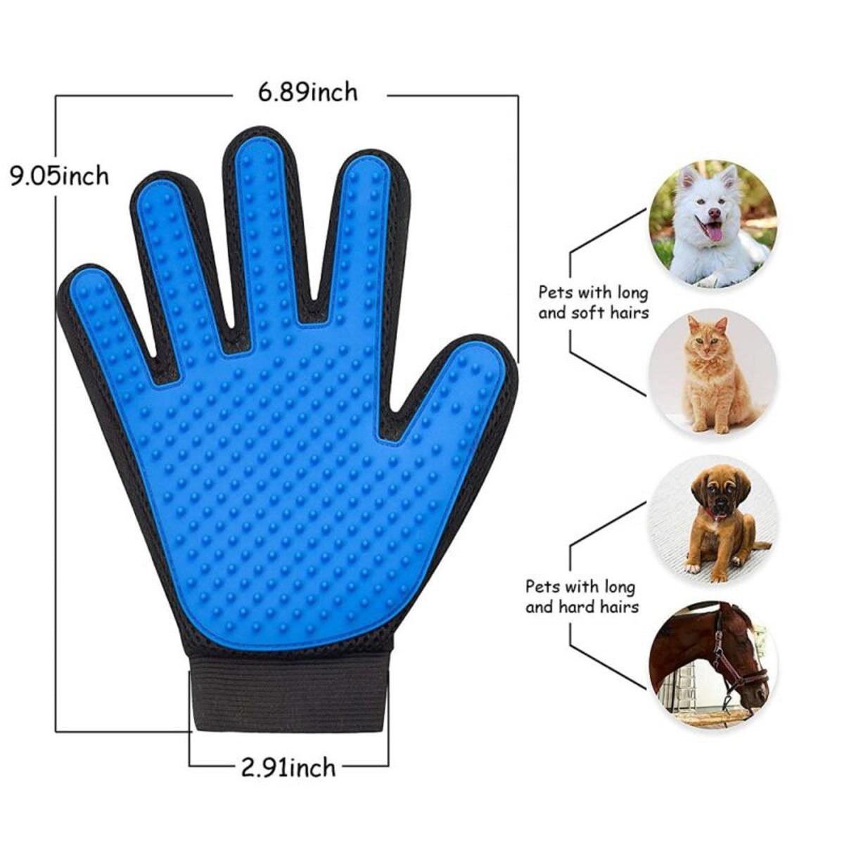 PET GROOMING GLOVE - BEST FOR CAT, DOG - SILICONE PET GROOMING GLOVES FOR HAIR BRUSH COMB CLEANING DESHEDDING PET PRODUCT