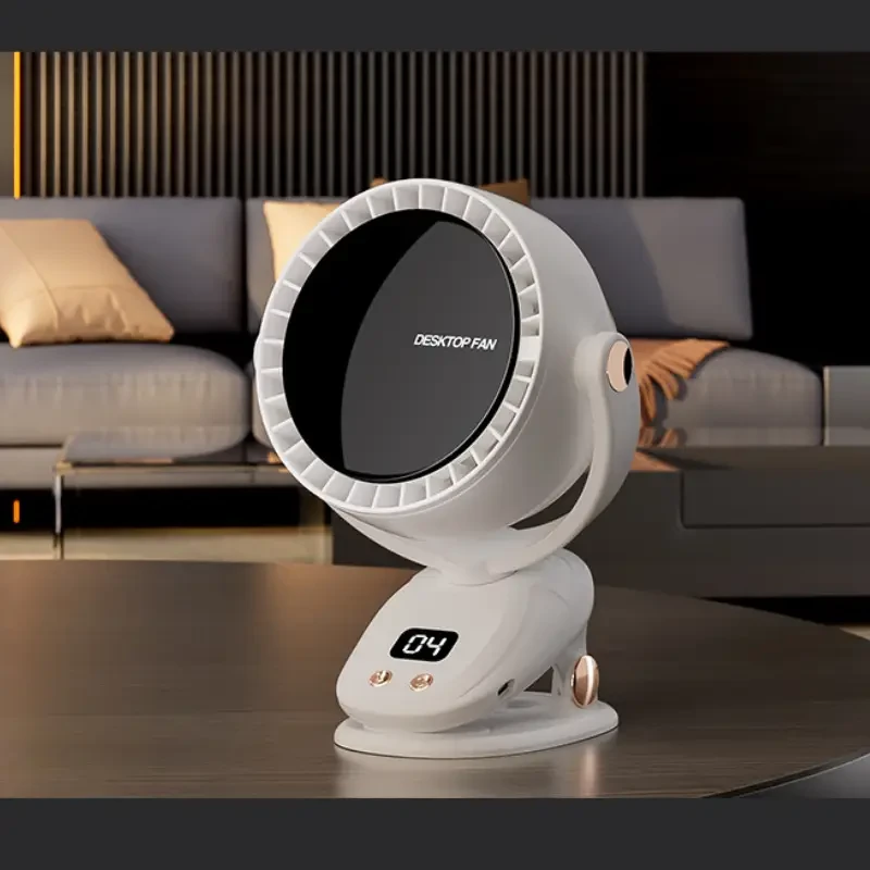 Portable Digital Display Bladeless Electric Fan, USB Charging Fan, 6-Speed Adjustable, Suitable for Home, Office