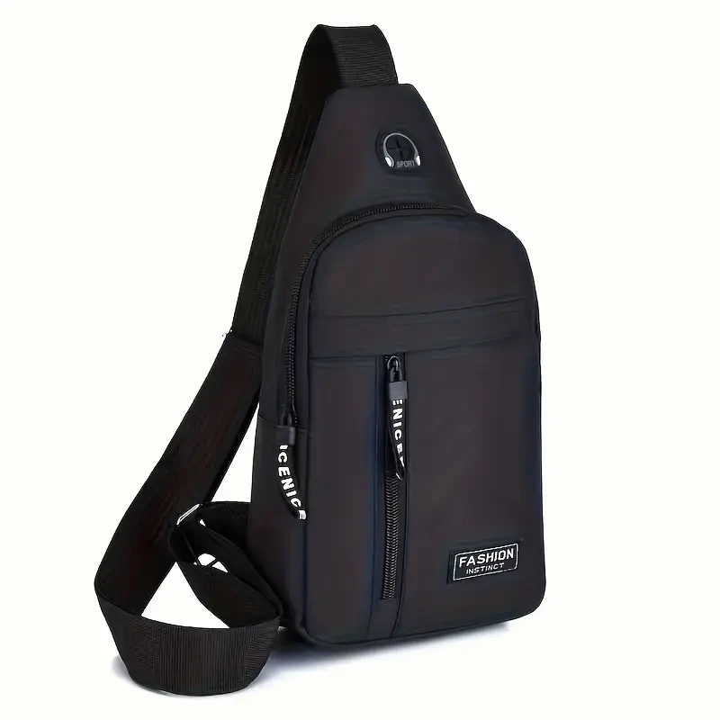 1pc-Oxford Cloth Single Shoulder Backpack - Solid Color, with Zipper, Multifunctional Shoulder Bag