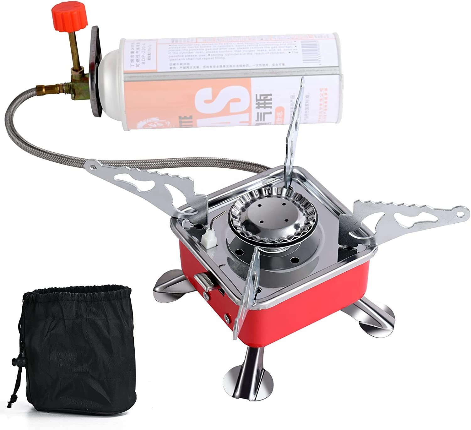 Essential portable stove for hiking easy carry camping gas cooker with long hose