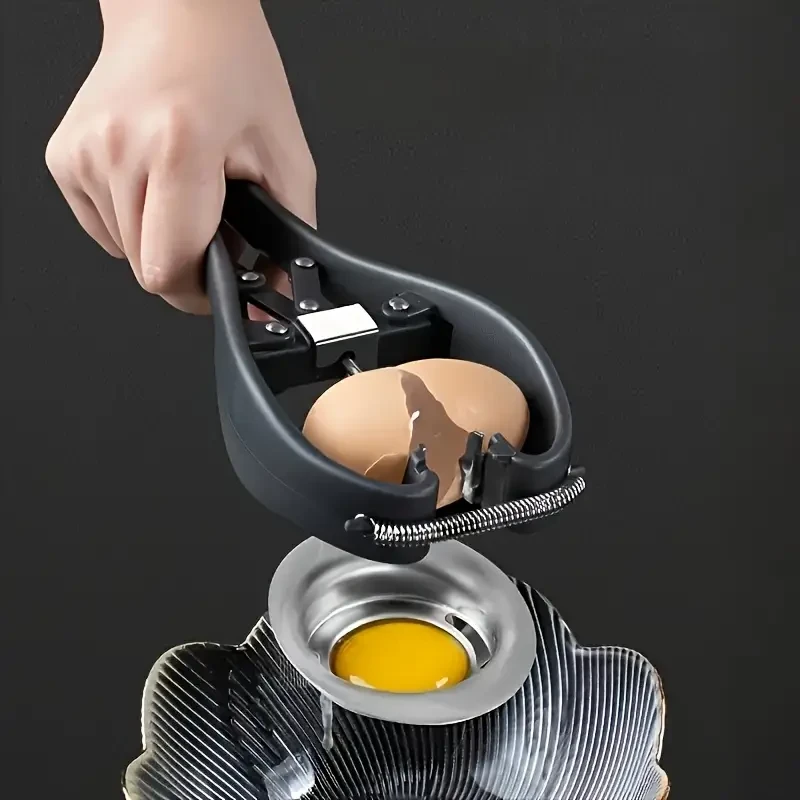 One Piece Stainless Steel Egg Opener And Separator 2 in 1 Tool, Kitchen Aid Multifunctional Gadget