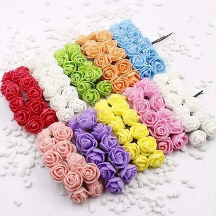 24pcs 2cm mini rose artificial flower foam flower diy flower ball garland headdress wedding decoration bridal flower