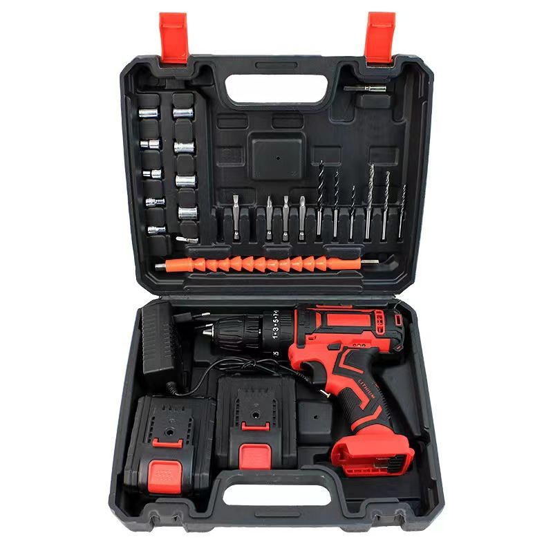 Multifunctional 21V Lithium-Ion Impact Electric Drill Variable Speed Rechargeable Screwdriver for DIY for Home Use