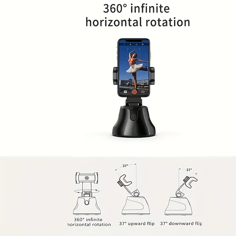 AI Smart 360° Rotating Selfie Stick with Intelligent Face Tracking - Ideal for Live Streaming and Photography