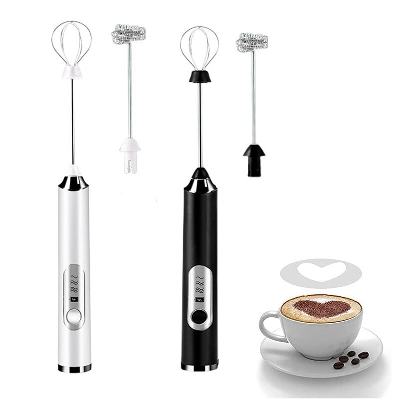 3 Speed Electric Mini Hand Blender Handheld Coffee Whisk Foam Mixer with USB Rechargeable