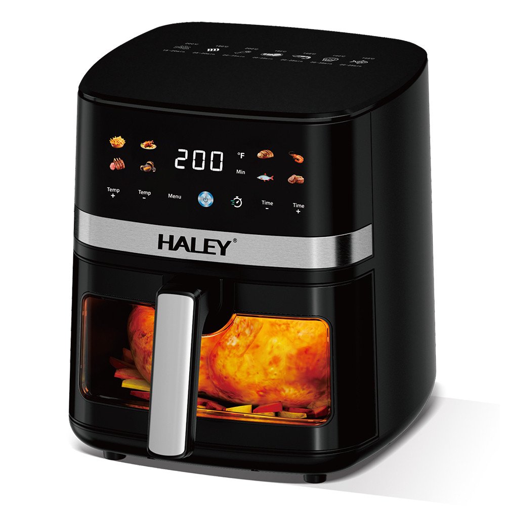 Haley Modern Square Air Fryer Multi-Function Touch Screen Visible Easy Clean Digital Electric Deep Fryer Oilfree for Household
