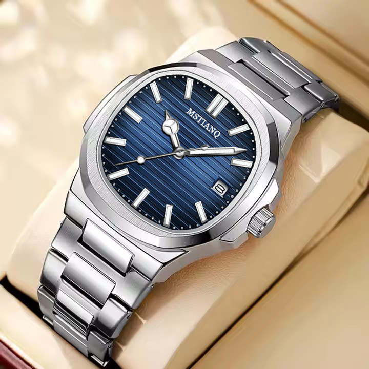 Luxury Watches, Business Waterproof Stainless Steel square Quartz Watches, Men's Reloj Montre Men's Watches