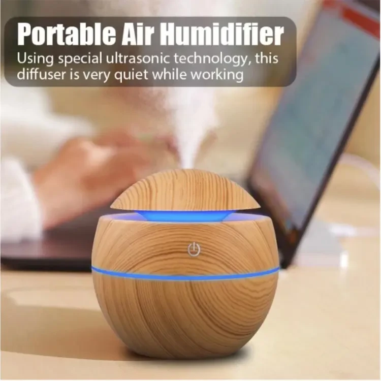 Home Wood Grain Air Humidifier Purifier Aroma Diffuser USB Ultrasonic Cool Mist Sprayer Essential Oil Fragrance